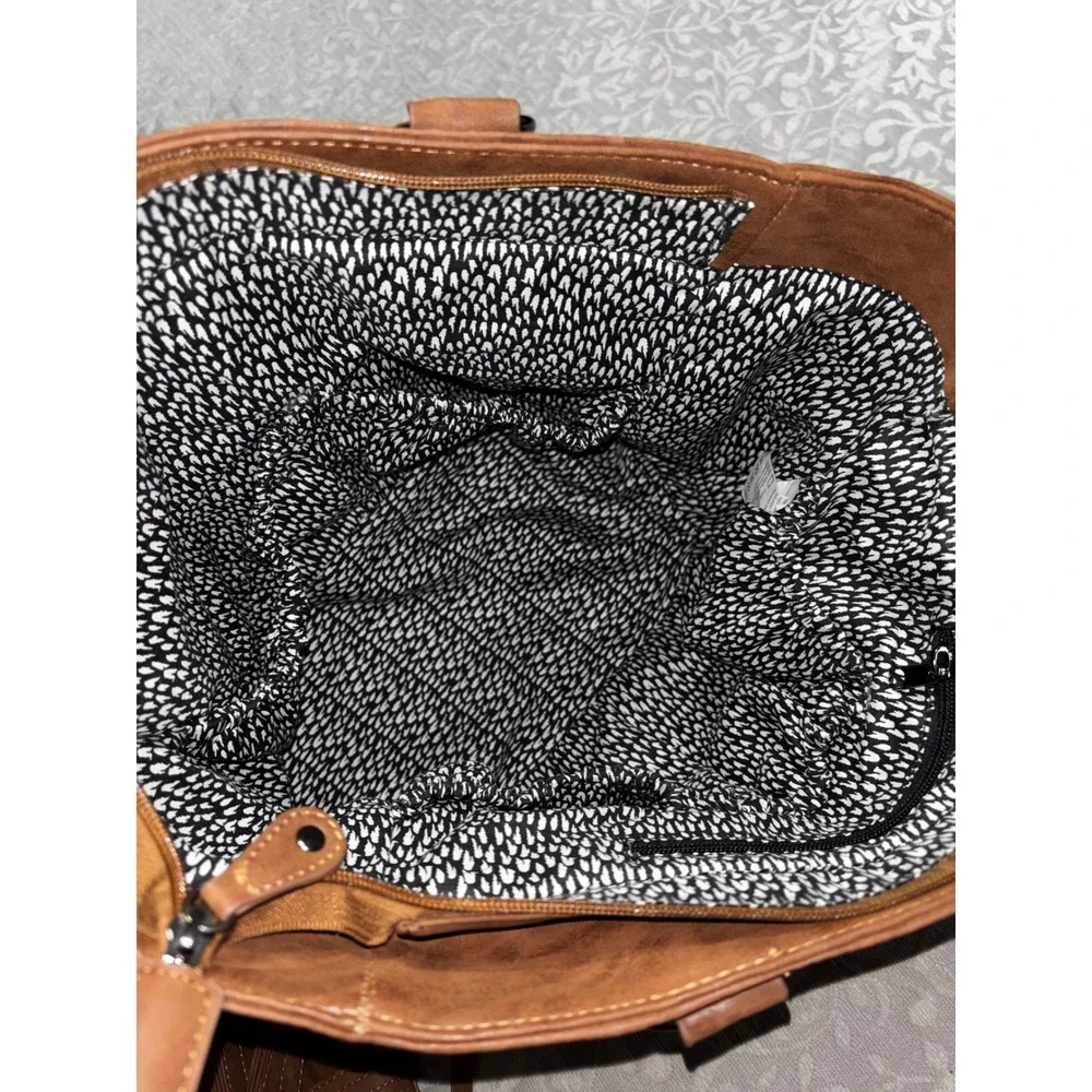 Little Company Vienna Diaper Bag Cognac Brown Vegan‎ Leather Tote baby Lee
